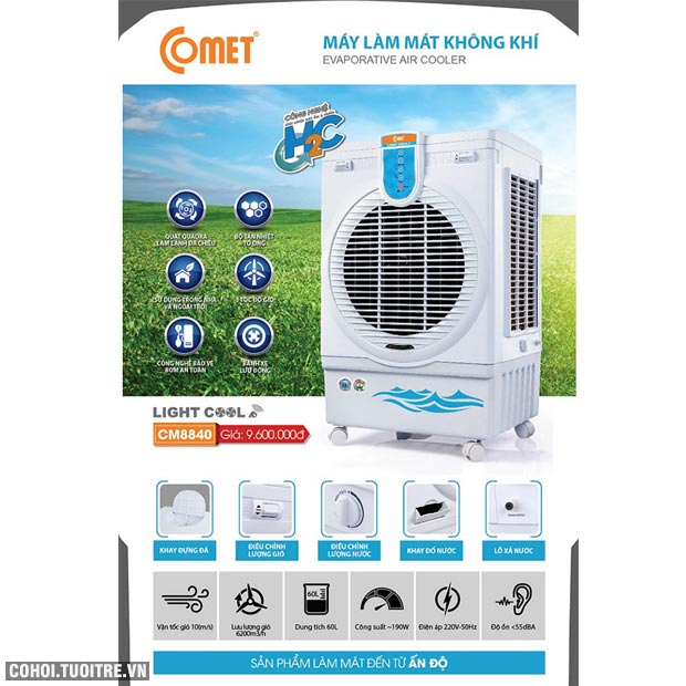 Quạt điều hòa làm mát không khí Comet CM8840