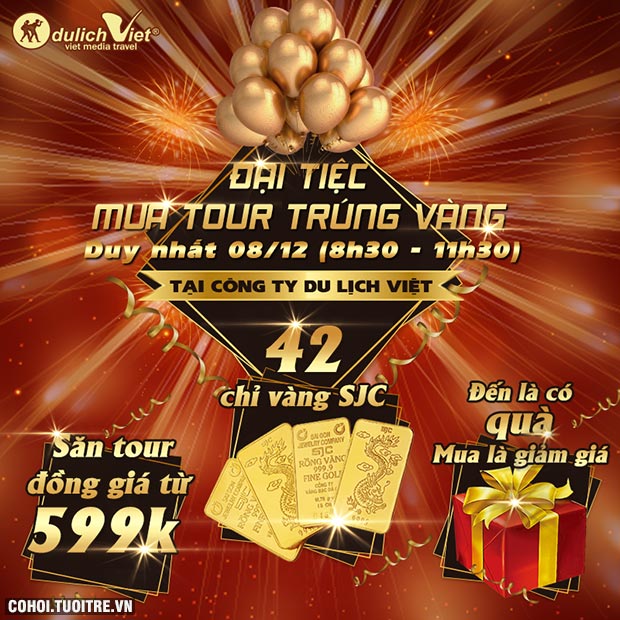 Hấp dẫn sự kiện Mua Tour Trúng Vàng tại Du Lịch Việt - Ảnh 1
