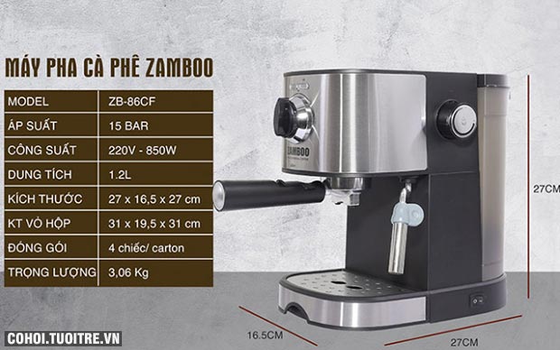 Máy pha cà phê Zamboo ZB-88CF - Ảnh 1