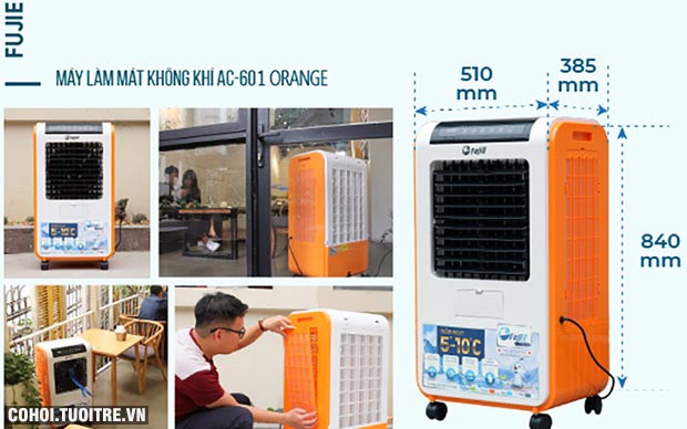 Quạt hơi nước, máy làm mát điều hòa không khí FujiE AC-601 - Ảnh 6
