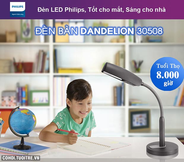 Đèn bàn, đèn chống cận LED Philips Dandelion 30508 11W - Ảnh 2