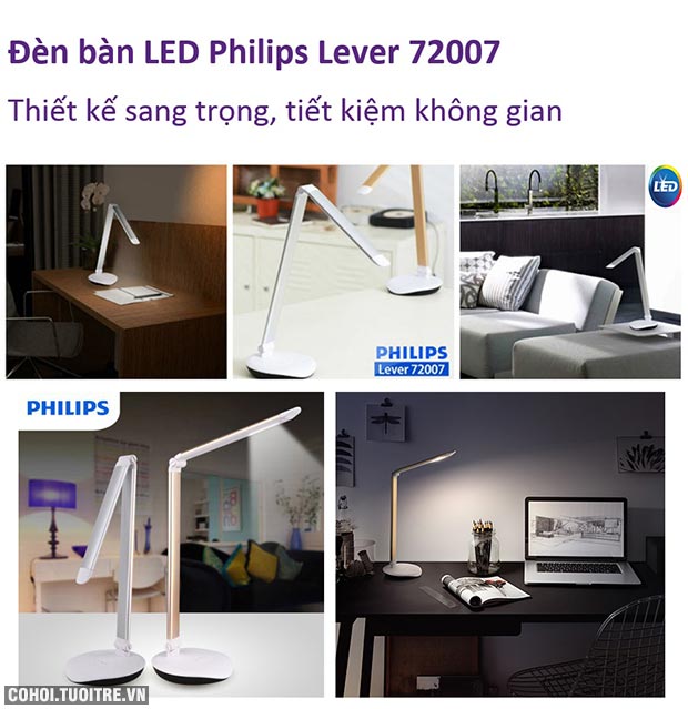 Đèn bàn, đèn học chống cận Philips LED Lever 72007 5W - Ảnh 2
