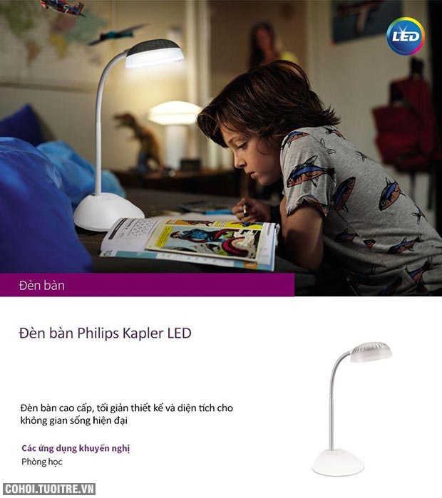 Đèn bàn, đèn học chống cận Philips LED Kapler 66027 4.6W - Ảnh 2