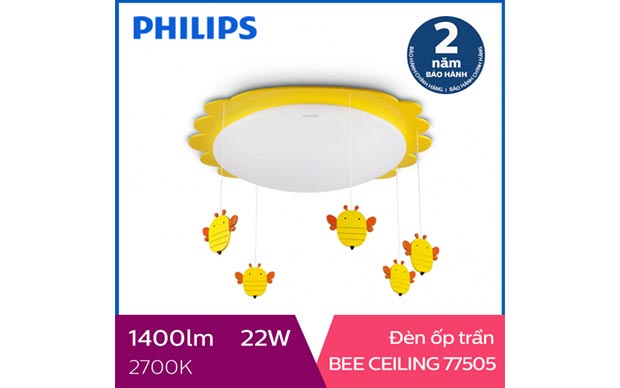 Đèn ốp trần phòng trẻ em Philips LED Bee 77505 22W - Ảnh 1
