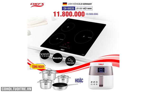 Bếp từ 3 lò Chefs cảm ứng CHEFS EH-IH535 - Ảnh 1