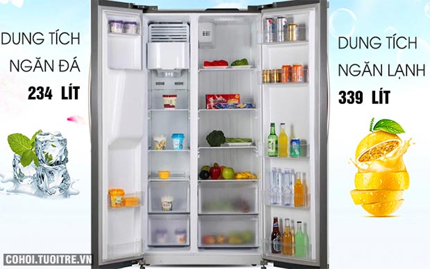 Tủ lạnh Side by Side 2 cánh KAFF KF-SBS600BWT - Ảnh 2