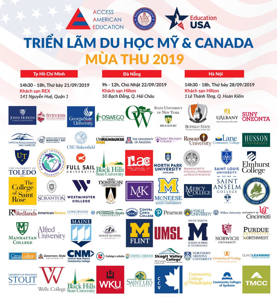 Triển lãm du học Mỹ và Canada toàn quốc mùa Thu 2019 - Ảnh 1