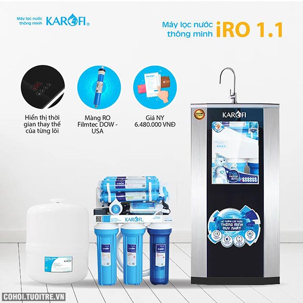 Máy lọc nước RO KAROFI iRO 1.1 K9I-1 (Đèn UV diệt khuẩn) - Ảnh 7