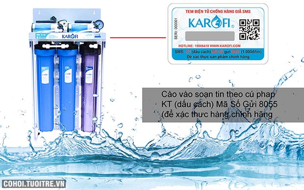 Máy lọc nước RO không tủ bán công nghiệp KAROFI KT-KB50 - Ảnh 3