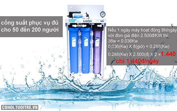 Máy lọc nước RO không tủ bán công nghiệp KAROFI KT-KB50 - Ảnh 4