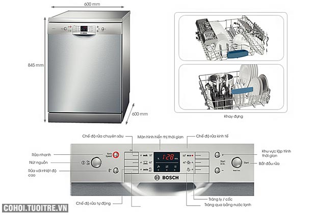 Máy rửa bát độc lập Bosch SMS63L08EA - Ảnh 6