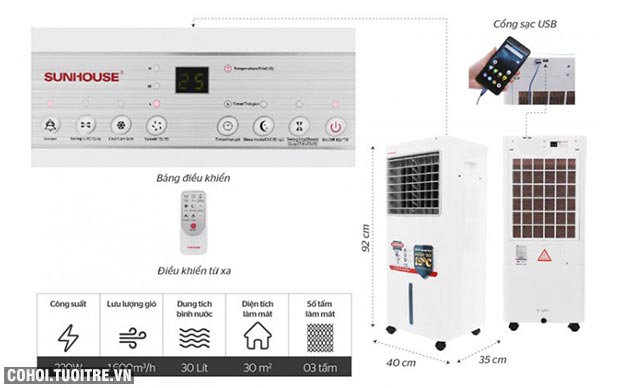 Máy làm mát không khí Sunhouse SHD7721 chính hãng - Ảnh 5