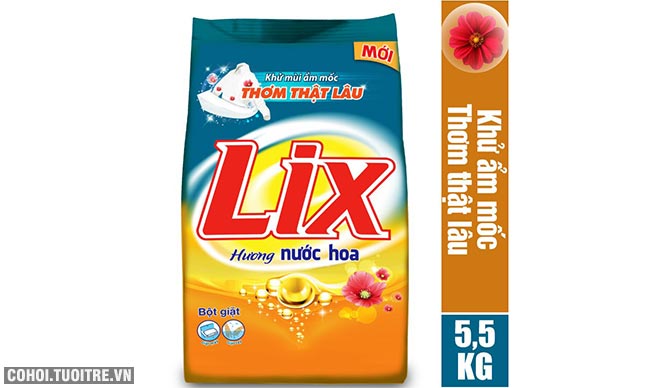 Bột giặt Lix đậm đặc hương hoa 5.5Kg khuyến mãi 115 ngàn - Ảnh 1