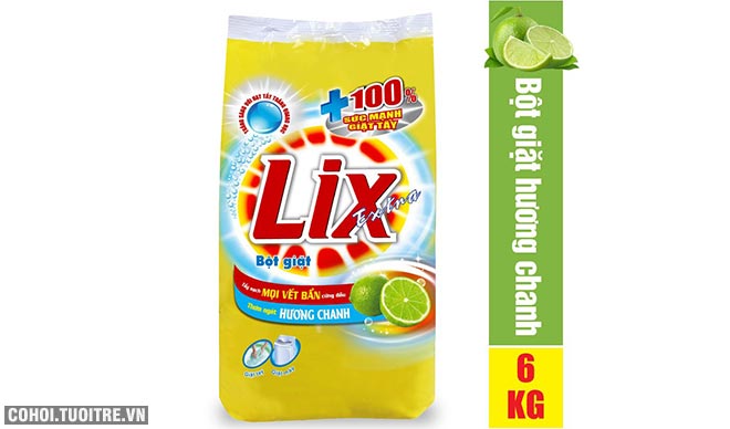 Bột giặt Lix Extra hương chanh 6Kg khuyến mãi 115 ngàn - Ảnh 1