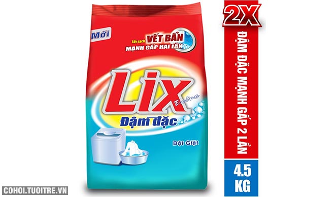 Bột giặt Lix Extra đậm đặc 4.5Kg khuyến mãi 99 ngàn - Ảnh 1