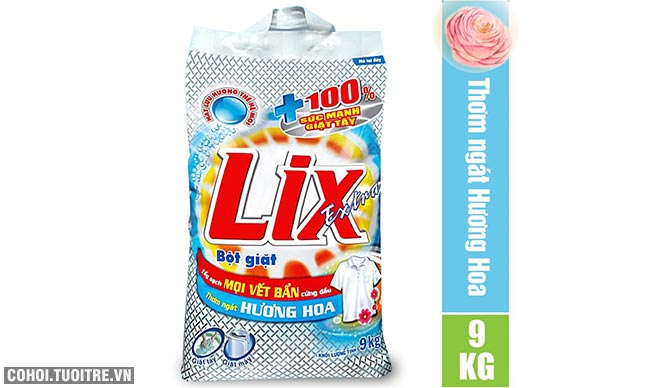 Bột giặt Lix Extra hương hoa 9Kg khuyến mãi 159 ngàn - Ảnh 1