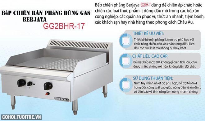 Bếp chiên nửa phẳng nửa nhám dùng gas Berjaya GG2BHR-17 - Ảnh 3