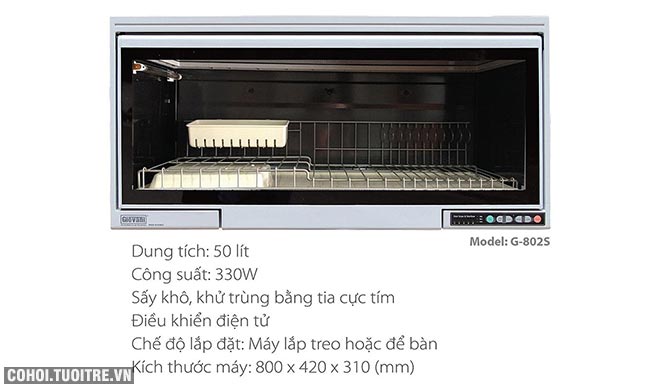 Xả kho máy sấy bát treo tủ bếp Giovani G-802S - Ảnh 2