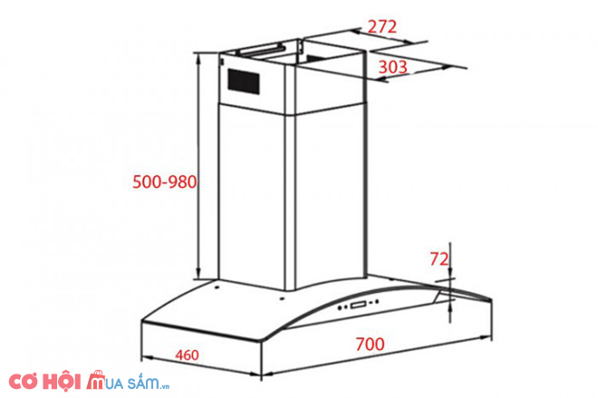 Siêu giảm giá máy hút mùi Canzy CZ-9970S - Ảnh 2