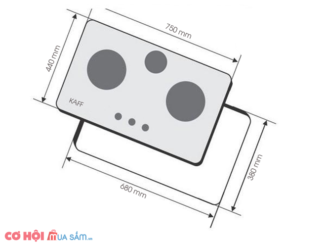 Bếp gas âm 3 lò KAFF KF-321 - Ảnh 4