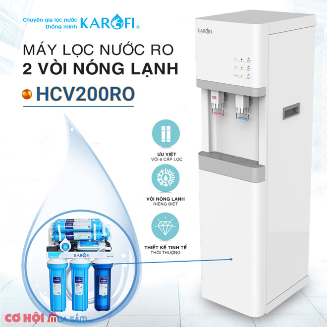 Máy lọc nước RO nóng lạnh 2 vòi KAROFI HCV200RO - Ảnh 1