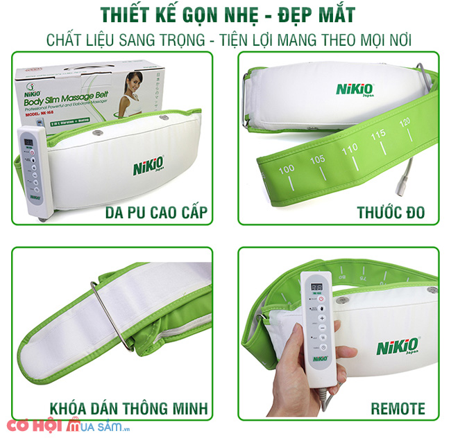 Đai massage giúp giảm mỡ bụng Nikio NK-168 rung và nóng - Ảnh 4