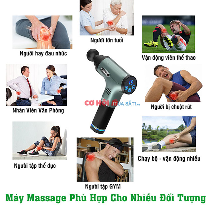 Máy massage cầm tay sử dụng pin sạc Nikio NK-172 - Ảnh 5