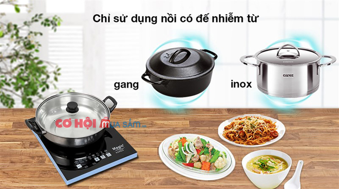 Bếp từ kèm nồi inox Magic Korea A46 - Hàng chính hãng - Ảnh 4