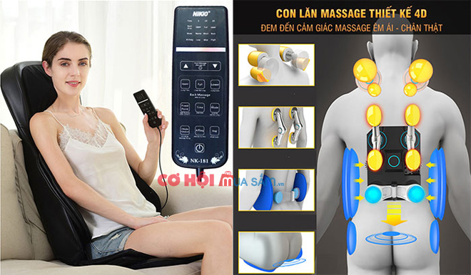 Ghế massage đấm bóp toàn thân hồng ngoại Nhật Bản Nikio NK-181 - Ảnh 5