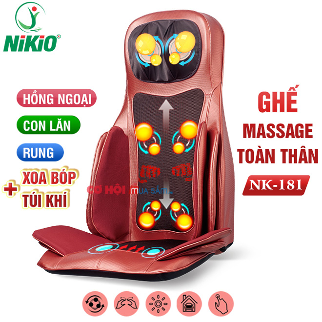 Ghế massage đấm bóp toàn thân hồng ngoại Nhật Bản Nikio NK-181 - Ảnh 6