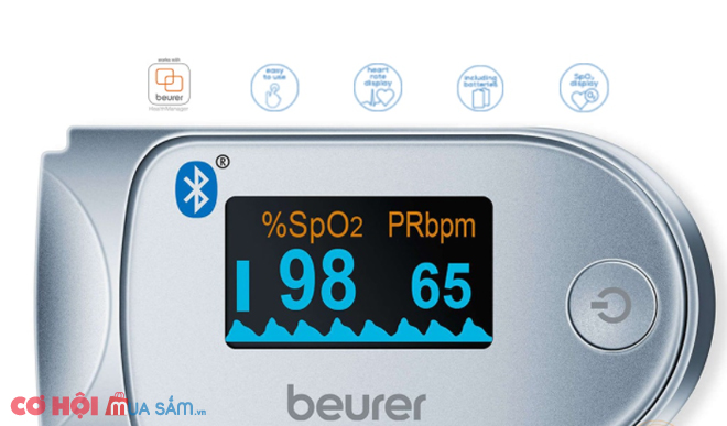 Máy đo nồng độ oxy trong máu SpO2 và nhịp tim Beurer PO60 - Ảnh 4