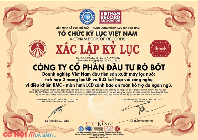 Xác lập kỷ lục Việt Nam máy lọc nước, máy iON kiềm ROBOT siêu ưu đãi - Ảnh 2