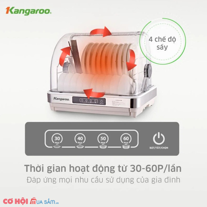 Máy sấy chén bát để bàn Kangaroo KG45DD xả kho giá tốt - Ảnh 2