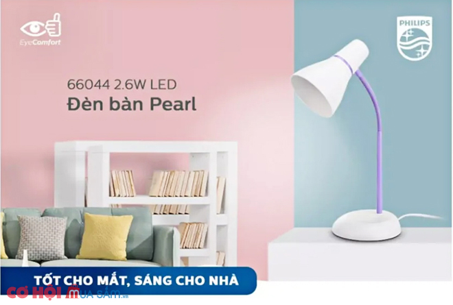 Đèn bàn học chống cận LED Philips Pearl 66044 2.6W 4000K XẢ KHO giá tốt - Ảnh 1
