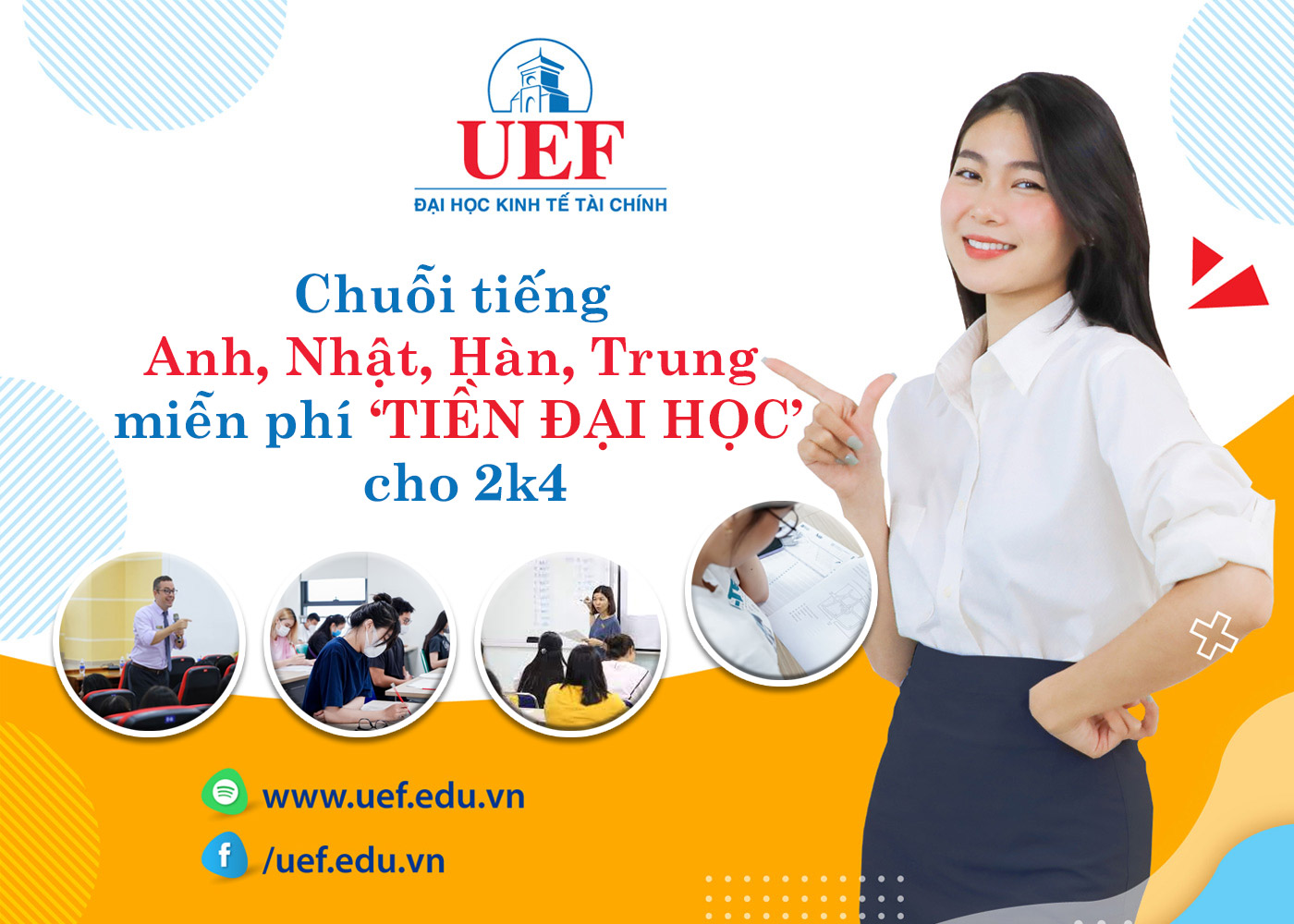 UEF tổ chức chuỗi tiếng Anh, Nhật, Hàn, Trung miễn phí ′tiền đại học′ cho 2k4 - Ảnh 1