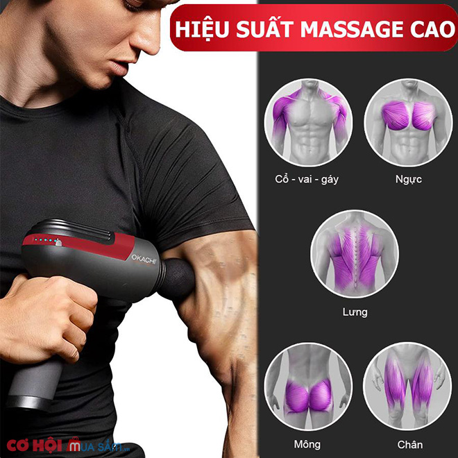 Máy massage cầm tay OKACHI LUXURY JP-i5 Pro (dòng cao cấp) - Ảnh 5