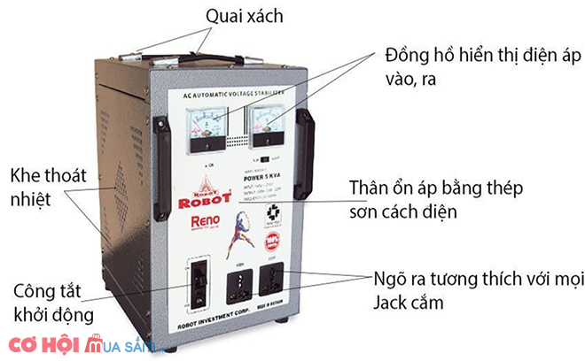 Ổn áp một pha Robot Reno 817-5KVA 140V-250V - Ảnh 3