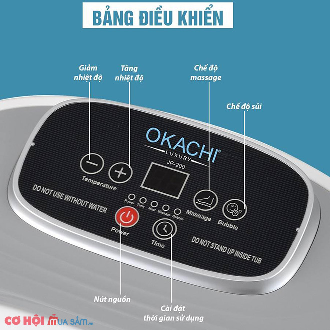 Giới thiệu sản phẩm bồn ngâm massage chân Nhật Bản Okachi JP-200 - Ảnh 3