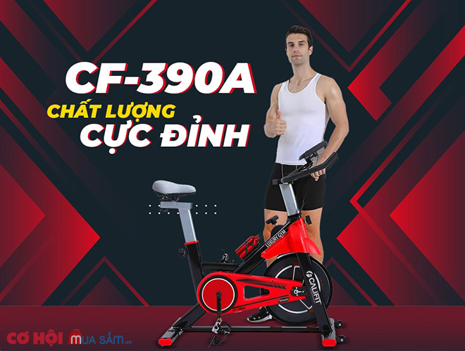 Giới thiệu mẫu xe đạp tập thể dục Califit Luxury CF-390A (màu đỏ) - Ảnh 3