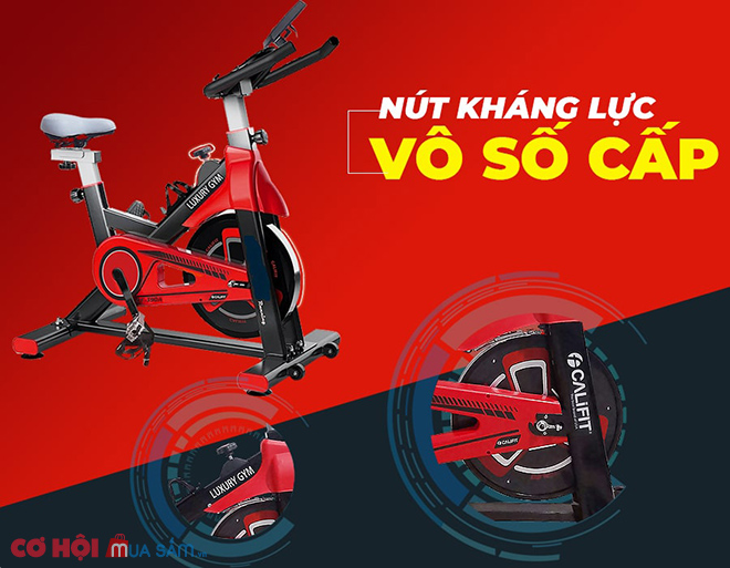Giới thiệu mẫu xe đạp tập thể dục Califit Luxury CF-390A (màu đỏ) - Ảnh 7