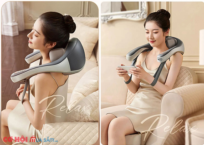 Máy massage xoa bóp day ấn cổ vai gáy 6D Nikio NK-138 - Pin sạc - Ảnh 2