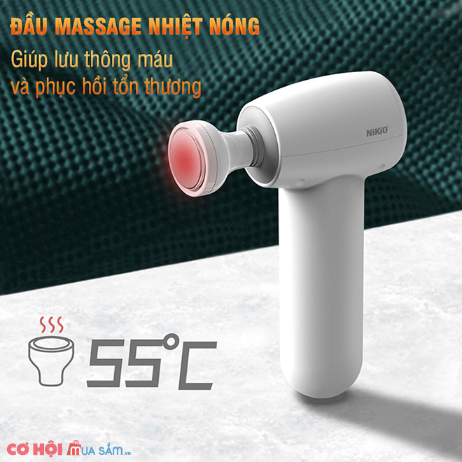 Máy massage giãn cơ cầm tay mini Nikio NK-175 - Có đầu nóng - Ảnh 4