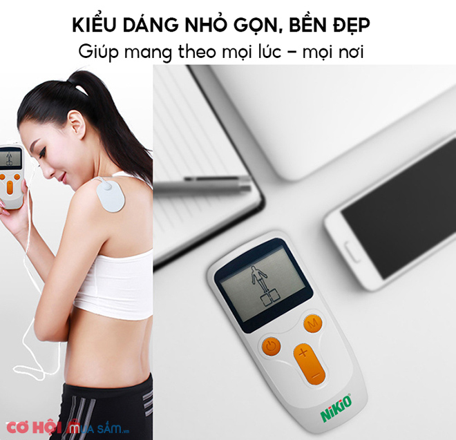 Máy massage xung điện 8 miếng dán trị liệu Nikio NK-101 - Pin sạc - Ảnh 2