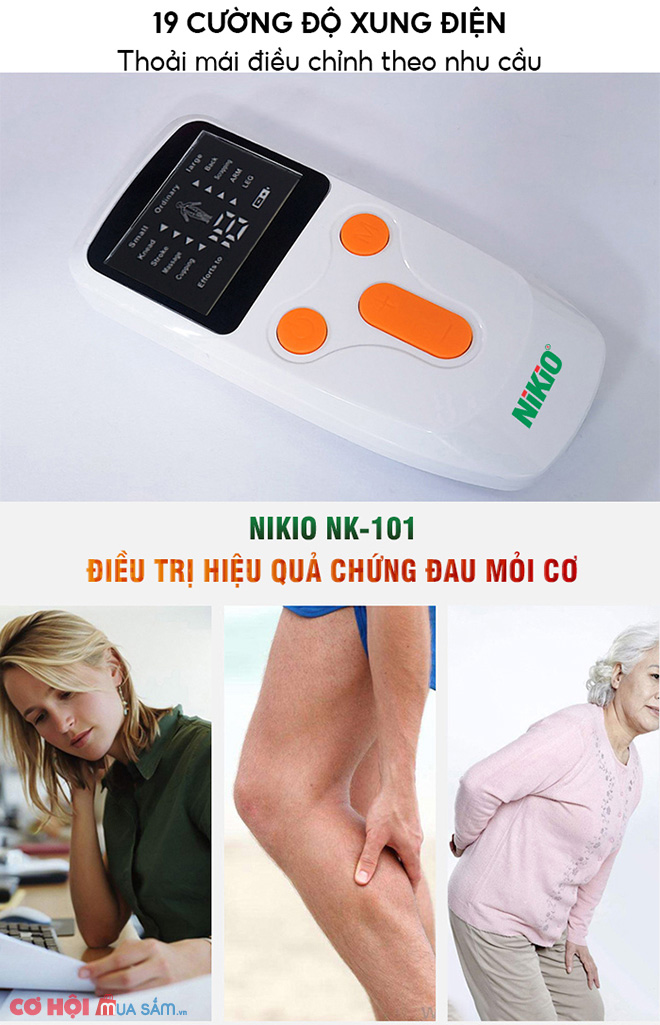 Máy massage xung điện 8 miếng dán trị liệu Nikio NK-101 - Pin sạc - Ảnh 4