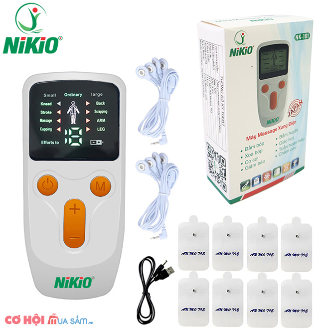 Máy massage xung điện 8 miếng dán trị liệu Nikio NK-101 - Pin sạc - Ảnh 5