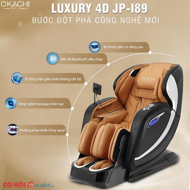 Giới thiệu mẫu ghế massage toàn thân cao cấp OKACHI Luxury 4D JP-I89 - Ảnh 2