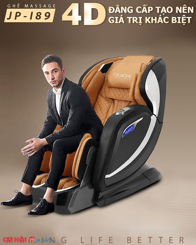 Giới thiệu mẫu ghế massage toàn thân cao cấp OKACHI Luxury 4D JP-I89 - Ảnh 5