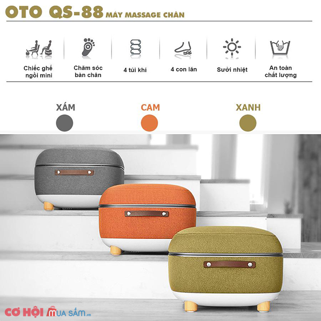 Nhận xét về máy massage chân QSeat OTO QS-88 màu xanh - Ảnh 1