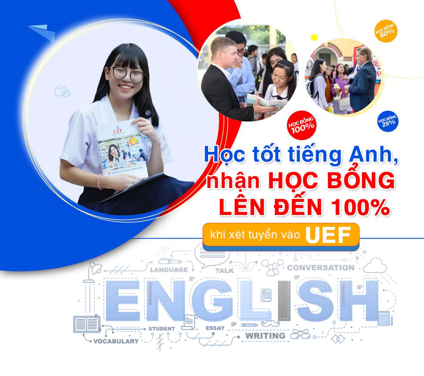 Học tốt tiếng Anh, nhận học bổng lên đến 100% khi xét tuyển vào UEF - Ảnh 1