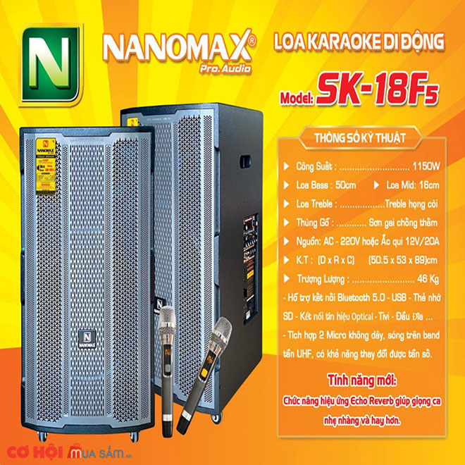 Loa kéo di động Nanomax SK-18F5 - Ảnh 2